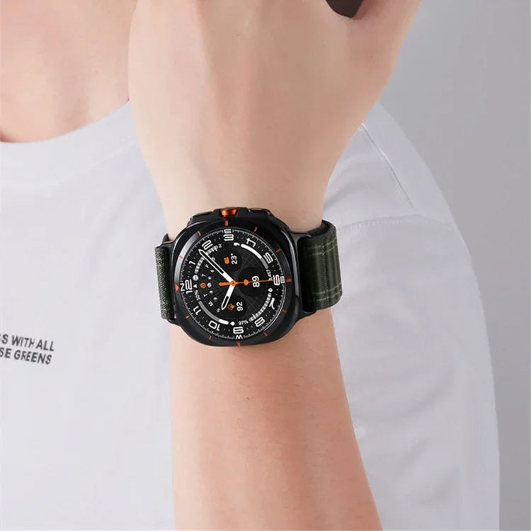 삼성 갤럭시 워치 울트라 47mm / 울트라 2025 바다 파도 무늬 나일론 후크 앤 루프 고정 시계 밴드