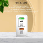 120W 3 PD 타입-C 듀얼 USB 다중 포트 휴대폰 충전기, EU 플러그, EU 플러그