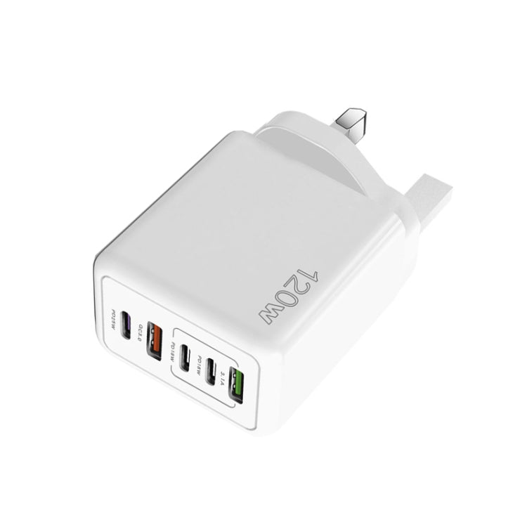 120W 3 PD 타입-C 듀얼 USB 다중 포트 휴대폰 충전기, UK 플러그, UK 플러그