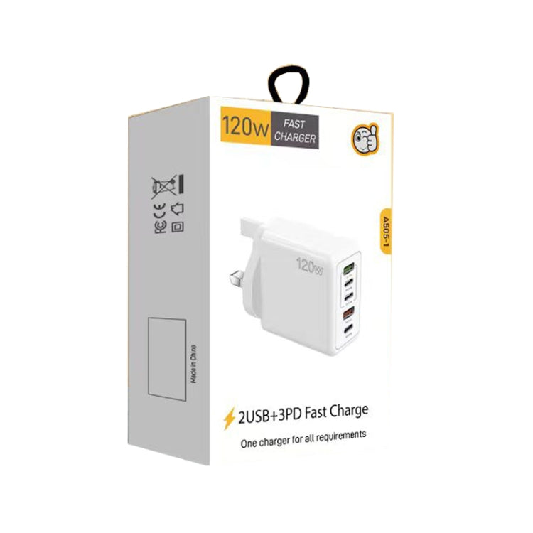 120W 3 PD 타입-C 듀얼 USB 다중 포트 휴대폰 충전기, UK 플러그, UK 플러그