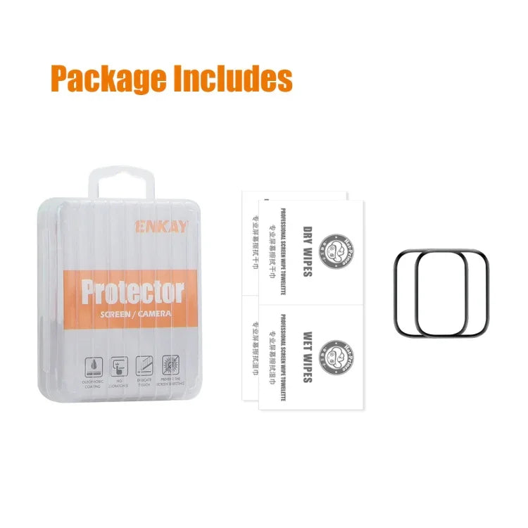 2개 세트 ENKAY 3D 풀 커버리지 소프트 PC 엣지 PMMA HD 스크린 필름, 애플 워치 시리즈 11 / 10 46mm용, 애플 워치 시리즈 11 / 10 42mm용
