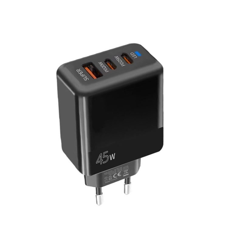 45W PD3.0 / PPS Type-C + QC3.0 USB 완전 호환 프로토콜 충전기, EU 플러그, PD3.0 / PPS Type-C + QC3.0 USB(EU 플러그)