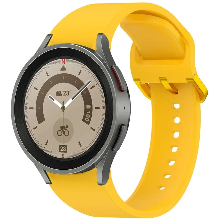 Solid Color Colorful Buckle Quick Release Silicone Watch Band, For Samsung Galaxy Watch 5 40 / 44mm, For Samsung Galaxy Watch 5 Pro, For Samsung Galaxy Watch 4 40 / 44mm, For Samsung Galaxy Watch 4 Classic 46 / 42mm