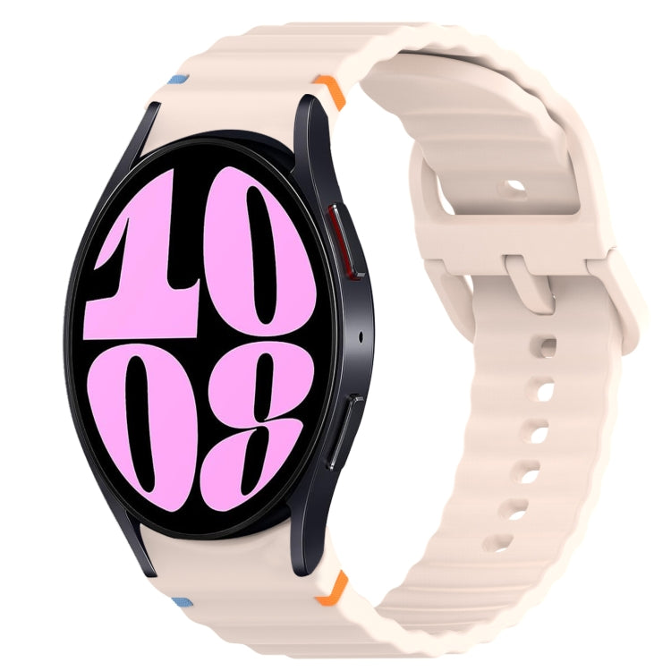 물결 무늬 스티치 퀵 릴리스 실리콘 시계줄, 삼성 갤럭시 워치 6 44mm용, 삼성 갤럭시 워치 6 40mm용, 삼성 갤럭시 워치 6 클래식 43mm용, 삼성 갤럭시 워치 5 프로 골프 에디션용