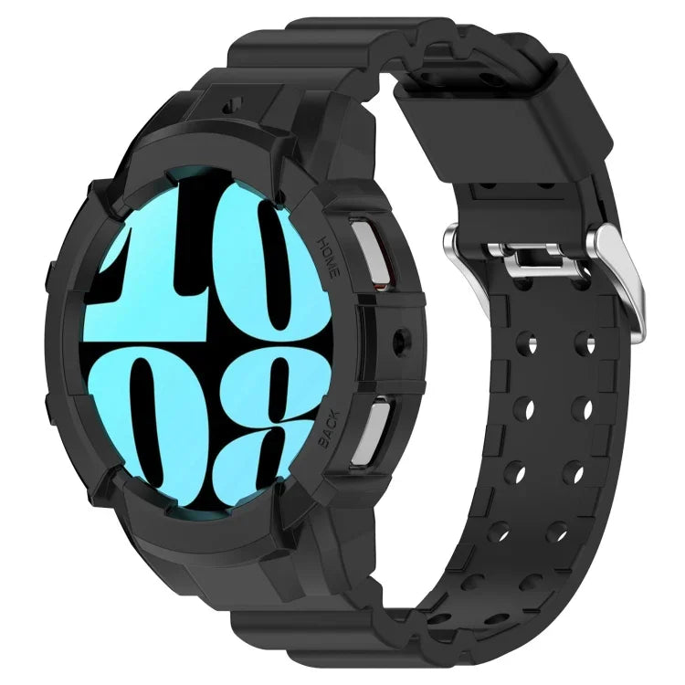 Armor Silicone Watch Band with Watch Case Set, For Samsung Galaxy Watch 7 44mm, For Samsung Galaxy Watch 7 40mm