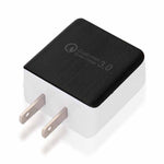 1USB QC 3.0 와이어 드로잉 고속 충전기 US 플러그, 검정, 화이트