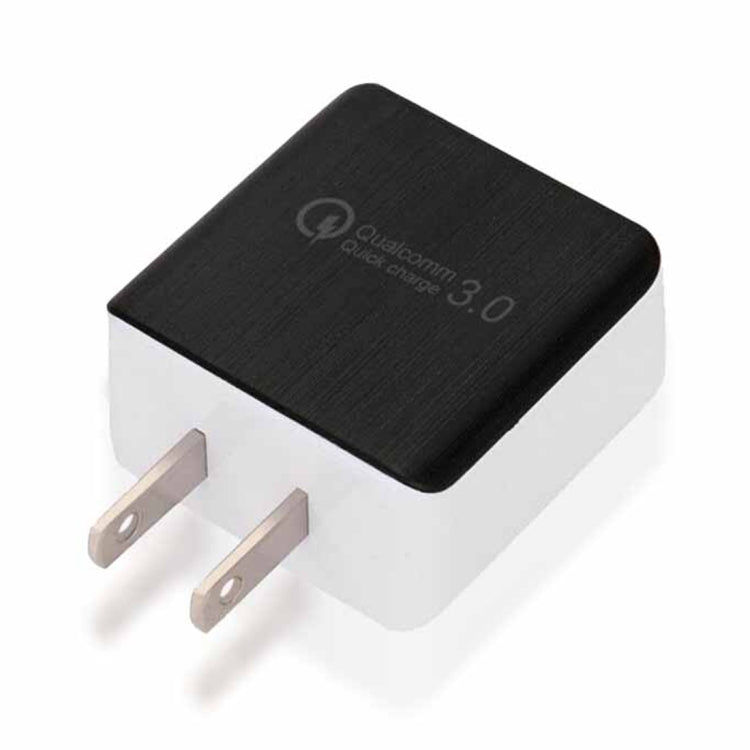 1USB QC 3.0 와이어 드로잉 고속 충전기 US 플러그, 검정, 화이트