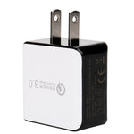 1USB QC 3.0 와이어 드로잉 고속 충전기 US 플러그, 검정, 화이트