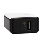 1USB QC 3.0 와이어 드로잉 고속 충전기 US 플러그, 검정, 화이트