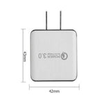1USB QC 3.0 와이어 드로잉 고속 충전기 US 플러그, 검정, 화이트