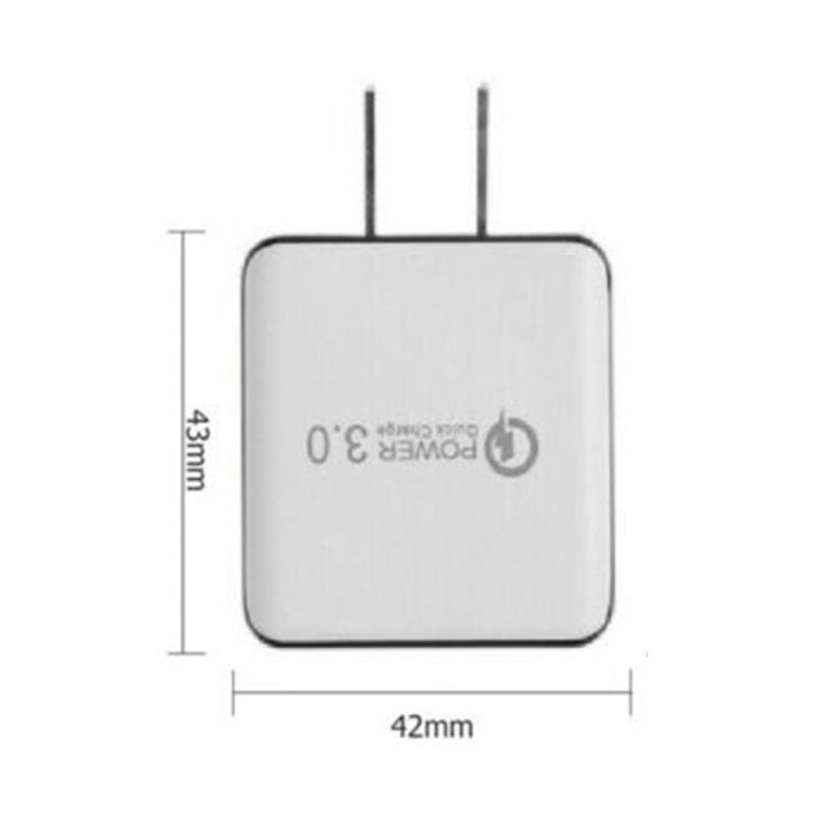 1USB QC 3.0 와이어 드로잉 고속 충전기 US 플러그, 검정, 화이트