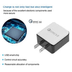 1USB QC 3.0 와이어 드로잉 고속 충전기 US 플러그, 검정, 화이트