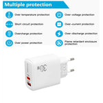 PD31 30W USB-C / Type-C + USB-A Charger with Type-C+8 Pin 2-in-1 Data Cable, EU Plug, EU Plug +  2-in-1 Data Cable