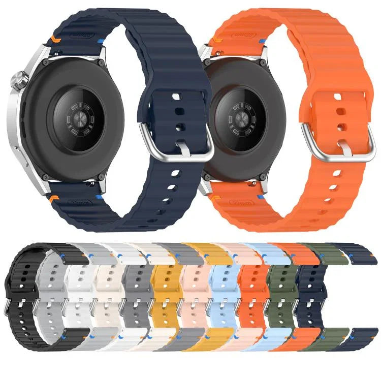 삼성 갤럭시 워치 7 40 / 44mm용 물결 무늬 스티치 20mm 실리콘 시계줄