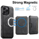 Suteni M3 카드 가방 MagSafe 소가죽 질감 가죽 휴대폰 케이스, 아이폰 13 프로 맥스용, 아이폰 13 프로용, 아이폰 13용, 아이폰 12용, 아이폰 12 프로 맥스용, 아이폰 12 프로용