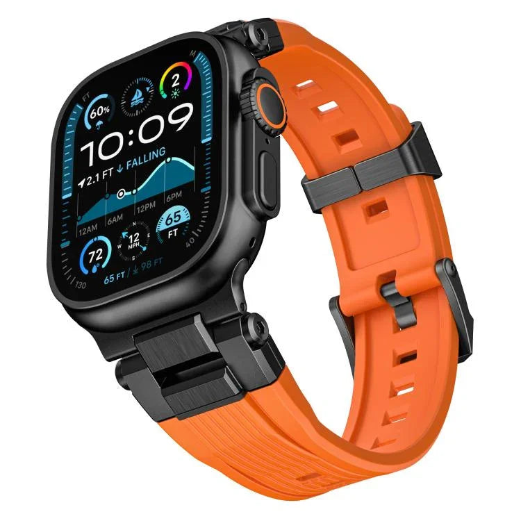 스테인리스 스틸 커넥터 수직 결 TPU 시계줄, 애플 워치 46mm / 49mm / 45mm / 44mm용