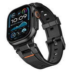 스테인리스 스틸 커넥터 수직 결 TPU 시계줄, 애플 워치 46mm / 49mm / 45mm / 44mm용