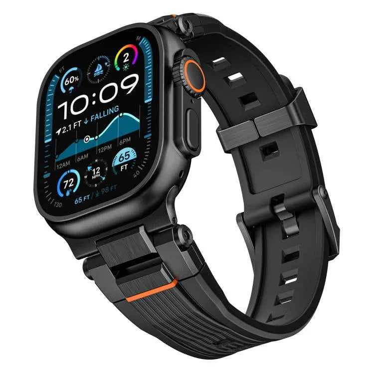스테인리스 스틸 커넥터 수직 결 TPU 시계줄, 애플 워치 46mm / 49mm / 45mm / 44mm용