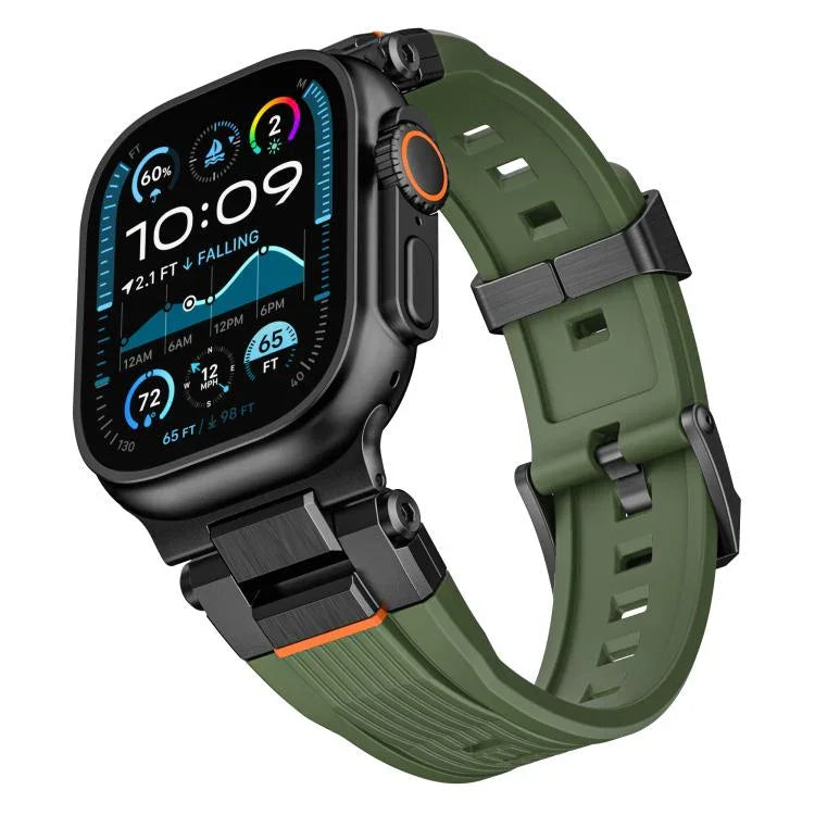 스테인리스 스틸 커넥터 수직 결 TPU 시계줄, 애플 워치 46mm / 49mm / 45mm / 44mm용