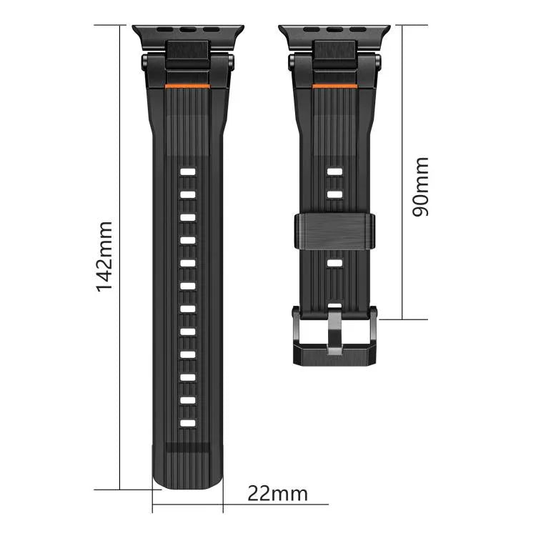 스테인리스 스틸 커넥터 수직 결 TPU 시계줄, 애플 워치 46mm / 49mm / 45mm / 44mm용