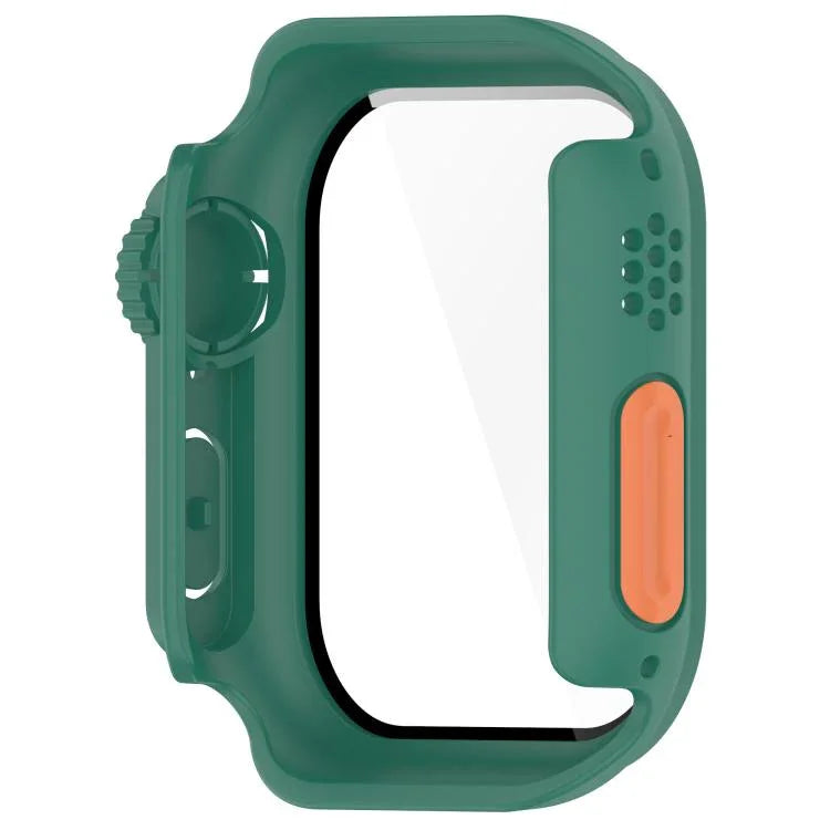 울트라 49mm 강화 필름 일체형 PC 버튼 시계 케이스로 교체, 애플 워치 시리즈 6 / 5 / 4 & SE 44mm용, 애플 워치 시리즈 6 / 5 / 4 & SE 40mm용, 애플 워치 시리즈 11 / 10 46mm용, 애플 워치 시리즈 11 / 10 42mm용