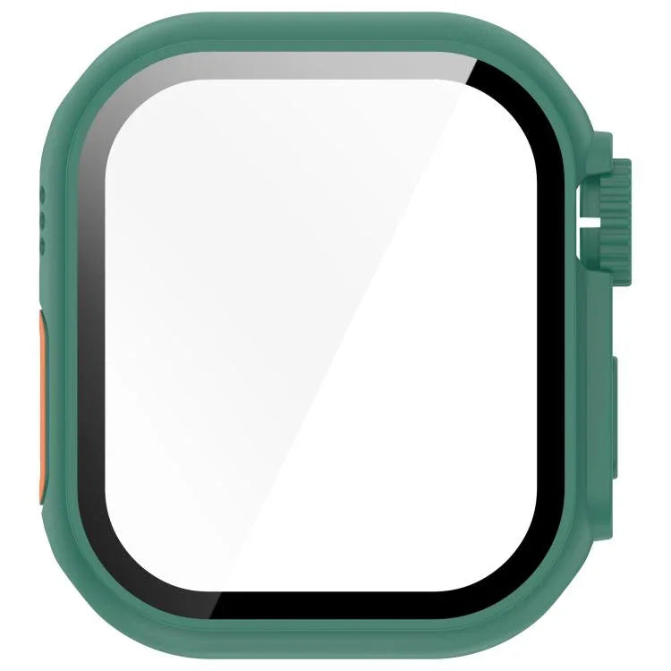 울트라 49mm 강화 필름 일체형 PC 버튼 시계 케이스로 교체, 애플 워치 시리즈 6 / 5 / 4 & SE 44mm용, 애플 워치 시리즈 6 / 5 / 4 & SE 40mm용, 애플 워치 시리즈 11 / 10 46mm용, 애플 워치 시리즈 11 / 10 42mm용
