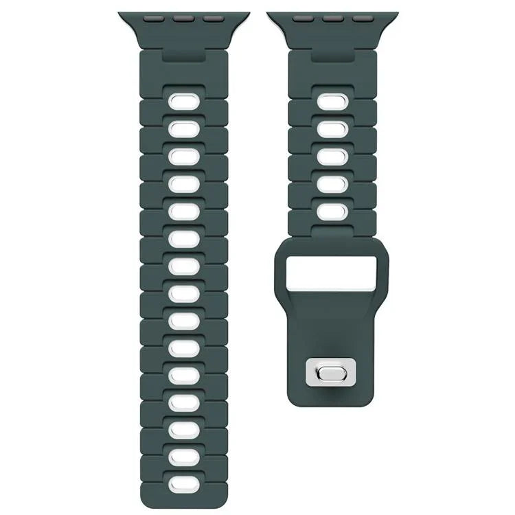 투톤 실리콘 시계 밴드, 애플 워치 46mm / 49mm / 45mm / 44mm용, 애플 워치 42mm / 41mm / 40mm / 38mm용