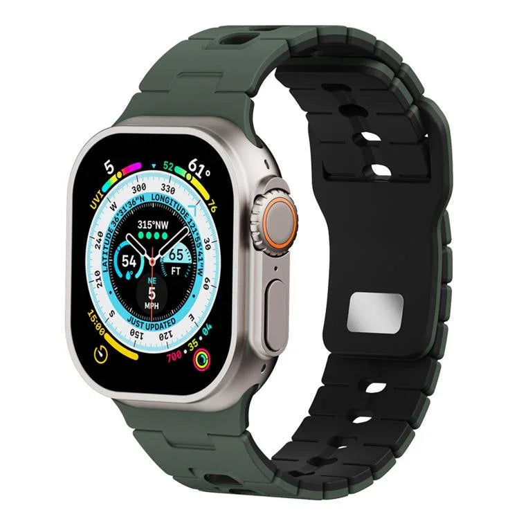 투톤 실리콘 시계 밴드, 애플 워치 46mm / 49mm / 45mm / 44mm용, 애플 워치 42mm / 41mm / 40mm / 38mm용