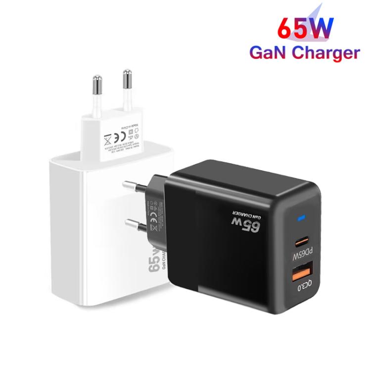 GaN PD 45W + QC3.0 USB 완전 호환 프로토콜 충전기, EU 플러그, EU 플러그