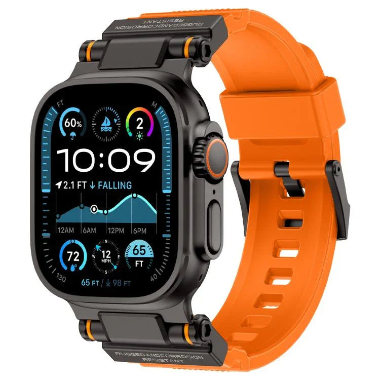 Kalebol 아웃도어 익스플로러 메탈 커넥터 TPU 시계줄, Apple Watch 46mm / 49mm / 45mm / 44mm용