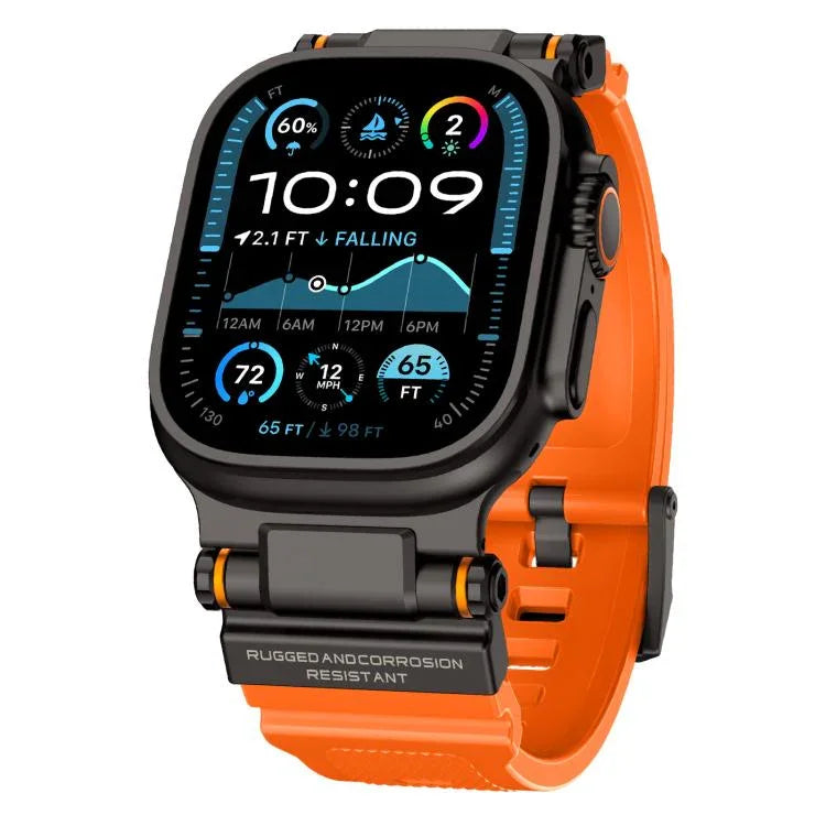 Kalebol 아웃도어 익스플로러 메탈 커넥터 TPU 시계줄, Apple Watch 46mm / 49mm / 45mm / 44mm용