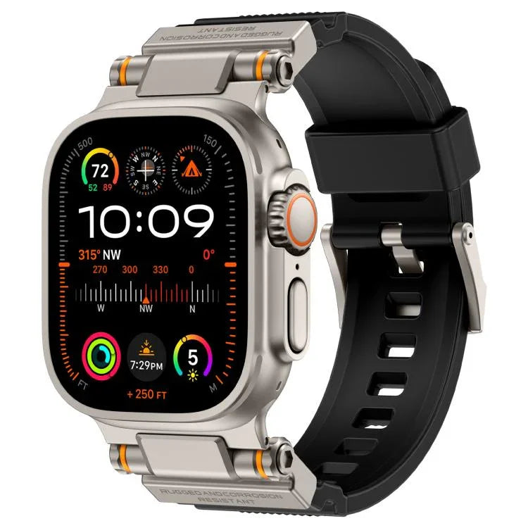 Kalebol 아웃도어 익스플로러 메탈 커넥터 TPU 시계줄, Apple Watch 46mm / 49mm / 45mm / 44mm용