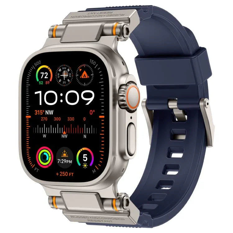 Kalebol 아웃도어 익스플로러 메탈 커넥터 TPU 시계줄, Apple Watch 46mm / 49mm / 45mm / 44mm용