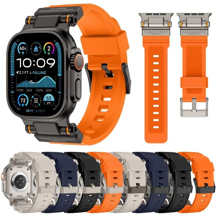 Kalebol 아웃도어 익스플로러 메탈 커넥터 TPU 시계줄, Apple Watch 46mm / 49mm / 45mm / 44mm용