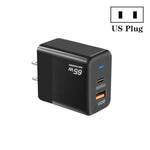 PD41 GaN PD 45W + USB 충전기 USB-C to USB-C / 8핀 데이터 케이블 아이폰용, US 플러그, US 플러그
