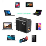 PD41 GaN PD 45W + USB 충전기 USB-C to USB-C / 8핀 데이터 케이블 아이폰용, US 플러그, US 플러그