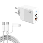PD41 GaN PD 45W + USB 충전기 USB-C to USB-C / 8핀 데이터 케이블 아이폰용, EU 플러그, EU 플러그
