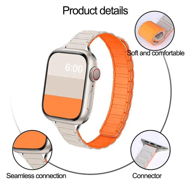 트라이 비즈 I자형 슬림 마그네틱 실리콘 시계줄, Apple Watch 46mm / 49mm / 45mm / 44mm용, Apple Watch 42mm / 41mm / 40mm / 38mm용