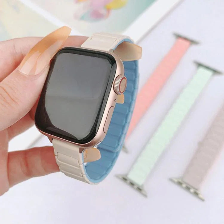 트라이 비즈 I자형 슬림 마그네틱 실리콘 시계줄, Apple Watch 46mm / 49mm / 45mm / 44mm용, Apple Watch 42mm / 41mm / 40mm / 38mm용