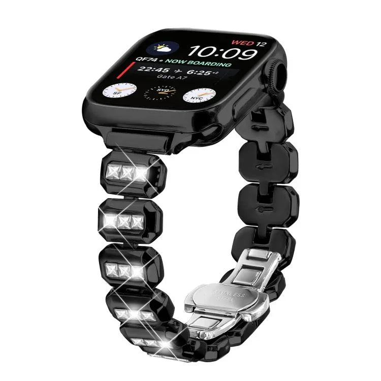 작은 스퀘어 다이아몬드 나비 버클 시계줄, 애플 워치 46mm / 49mm / 45mm / 44mm용, 애플 워치 42mm / 41mm / 40mm / 38mm용