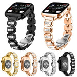작은 스퀘어 다이아몬드 나비 버클 시계줄, 애플 워치 46mm / 49mm / 45mm / 44mm용, 애플 워치 42mm / 41mm / 40mm / 38mm용
