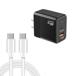 PD41 GaN PD 45W + USB 충전기 타입-C to 타입-C 데이터 케이블 포함, US 플러그, UK 플러그