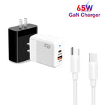 PD41 GaN PD 45W + USB 충전기 타입-C to 타입-C 데이터 케이블 포함, US 플러그, UK 플러그