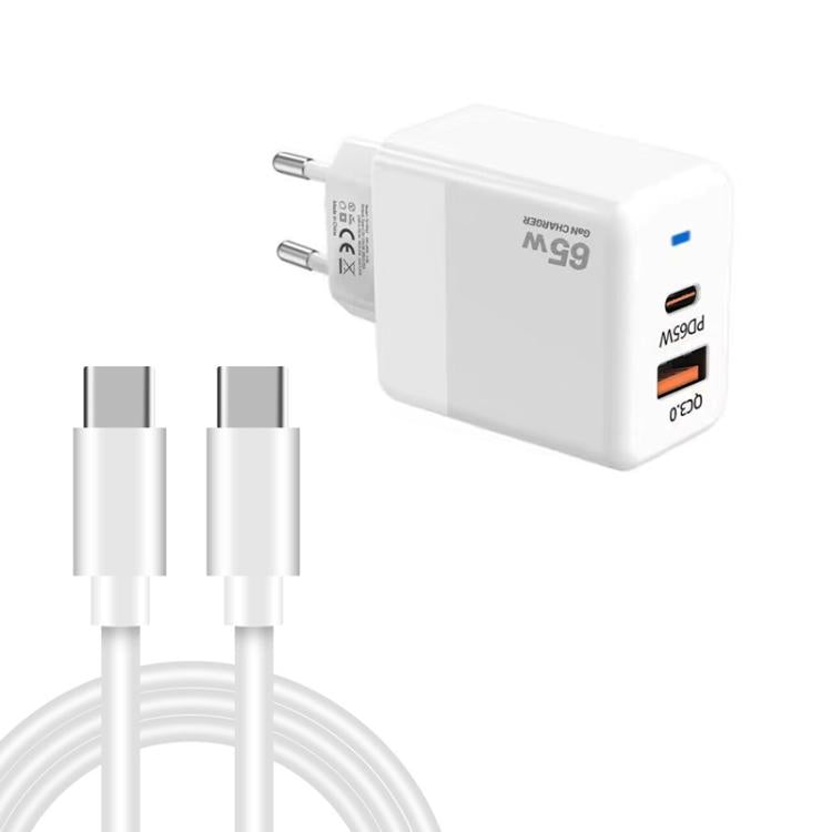 PD41 GaN PD 45W + USB 충전기 타입-C to 타입-C 데이터 케이블 포함, EU 플러그, EU 플러그