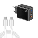 PD41 GaN PD 45W + USB 충전기 타입-C to 타입-C 데이터 케이블 포함, EU 플러그, EU 플러그