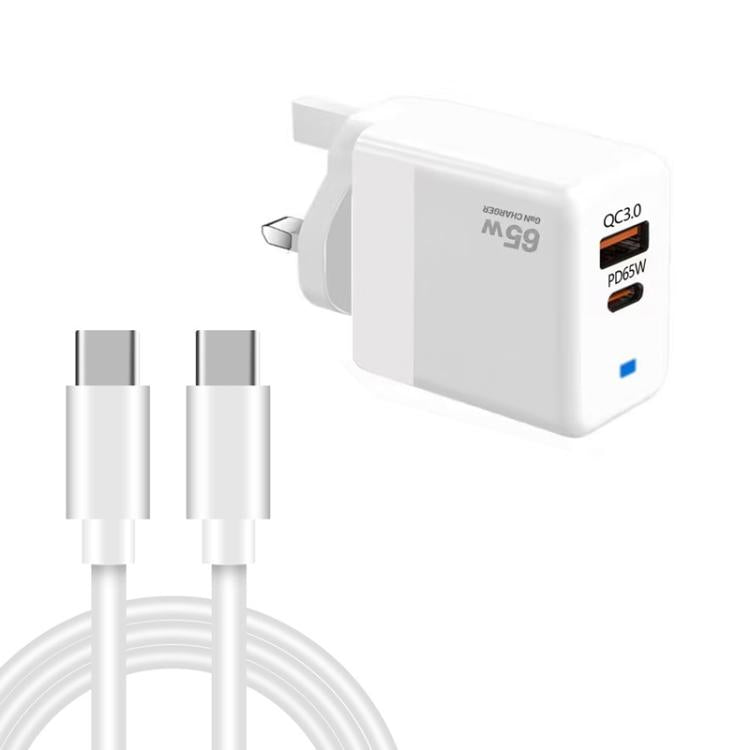 PD41 GaN PD 45W + USB 충전기 타입-C to 타입-C 데이터 케이블 포함, UK 플러그, US 플러그