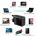 PD41 GaN PD 45W + USB 충전기 타입-C to 타입-C 데이터 케이블 포함, UK 플러그, US 플러그