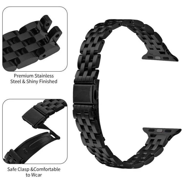 작은 허리 새총 버클 스틸 시계줄, 애플 워치 46mm / 49mm / 45mm / 44mm용, 애플 워치 42mm / 41mm / 40mm / 38mm용
