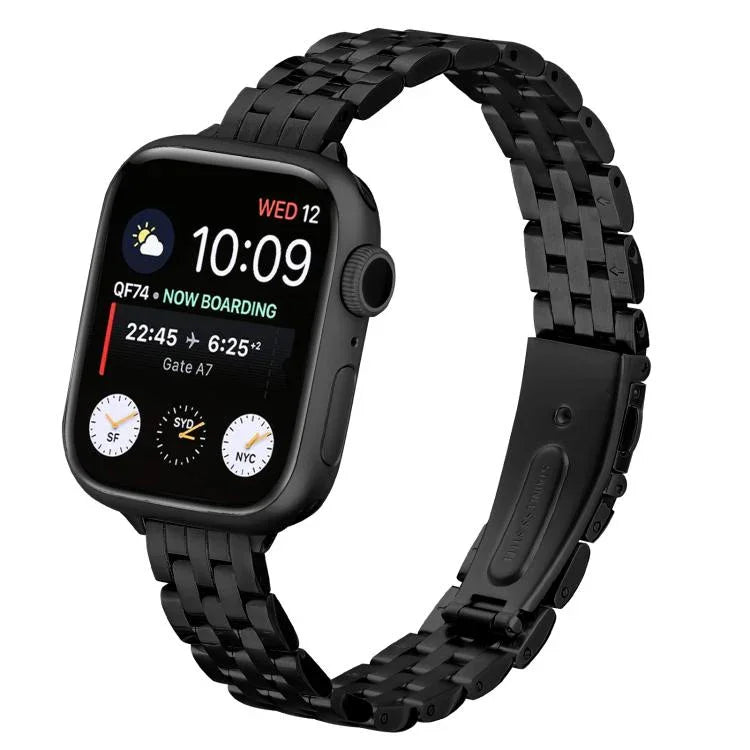 작은 허리 새총 버클 스틸 시계줄, 애플 워치 46mm / 49mm / 45mm / 44mm용, 애플 워치 42mm / 41mm / 40mm / 38mm용