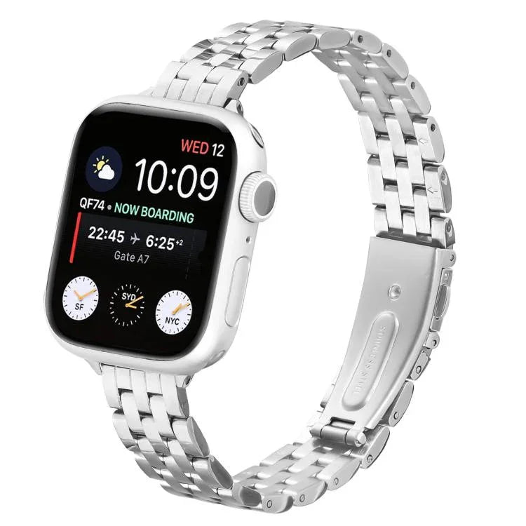 작은 허리 새총 버클 스틸 시계줄, 애플 워치 46mm / 49mm / 45mm / 44mm용, 애플 워치 42mm / 41mm / 40mm / 38mm용